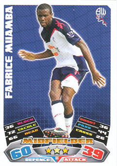 Fabrice Muamba Bolton Wanderers 2011/12 Topps Match Attax #66